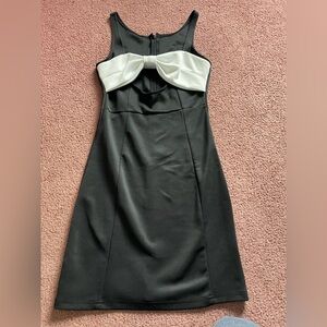 Chic Black Dress with White Accent